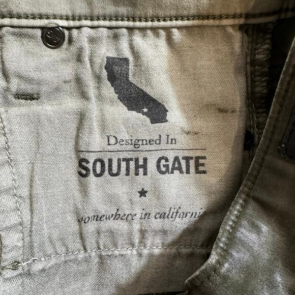 Adriano Goldschmied Farrah Faux Leather Skinny Ankle Coated Jeans Green 24R USA - Picture 12 of 12